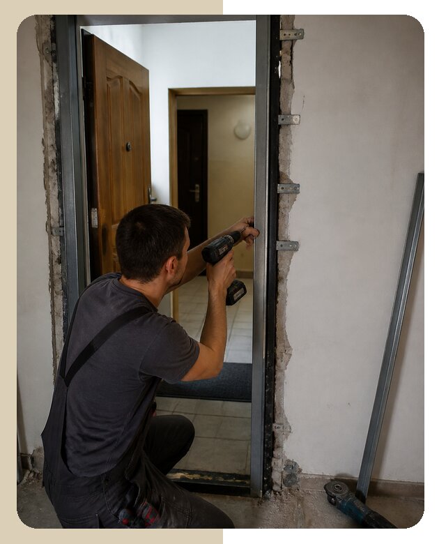 Усиление дверной коробки входной двери под ключ в Новокузнецке